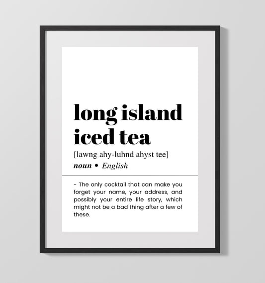 Long Island Iced Tea - Forget Your Name - 16x20 Gallery Frame