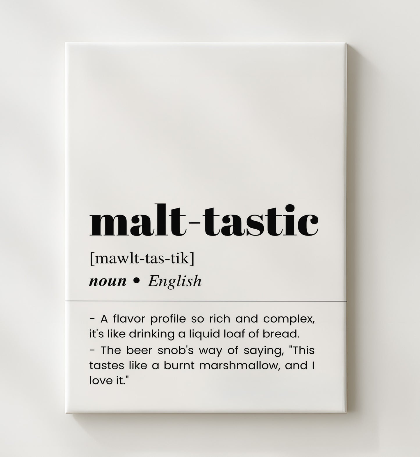 Malt-Tastic - Beer Lover - Canvas bar dictionary wall art