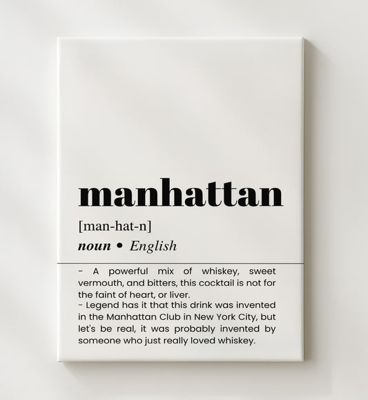 Manhattan - Classic Whiskey Drink - 20x24 Canvas