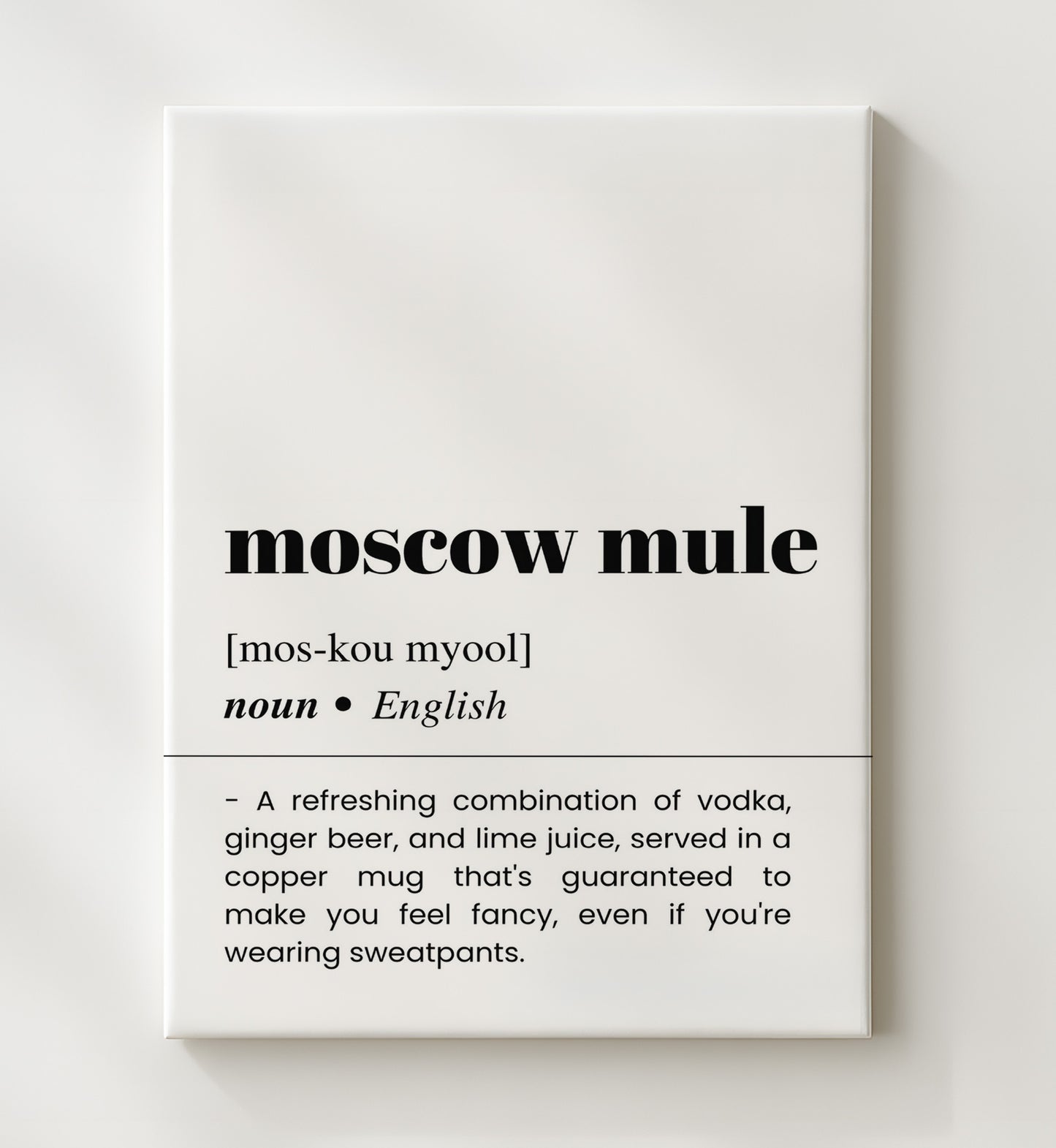Moscow Mule - Copper Mug Classic - Canvas bar dictionary wall art