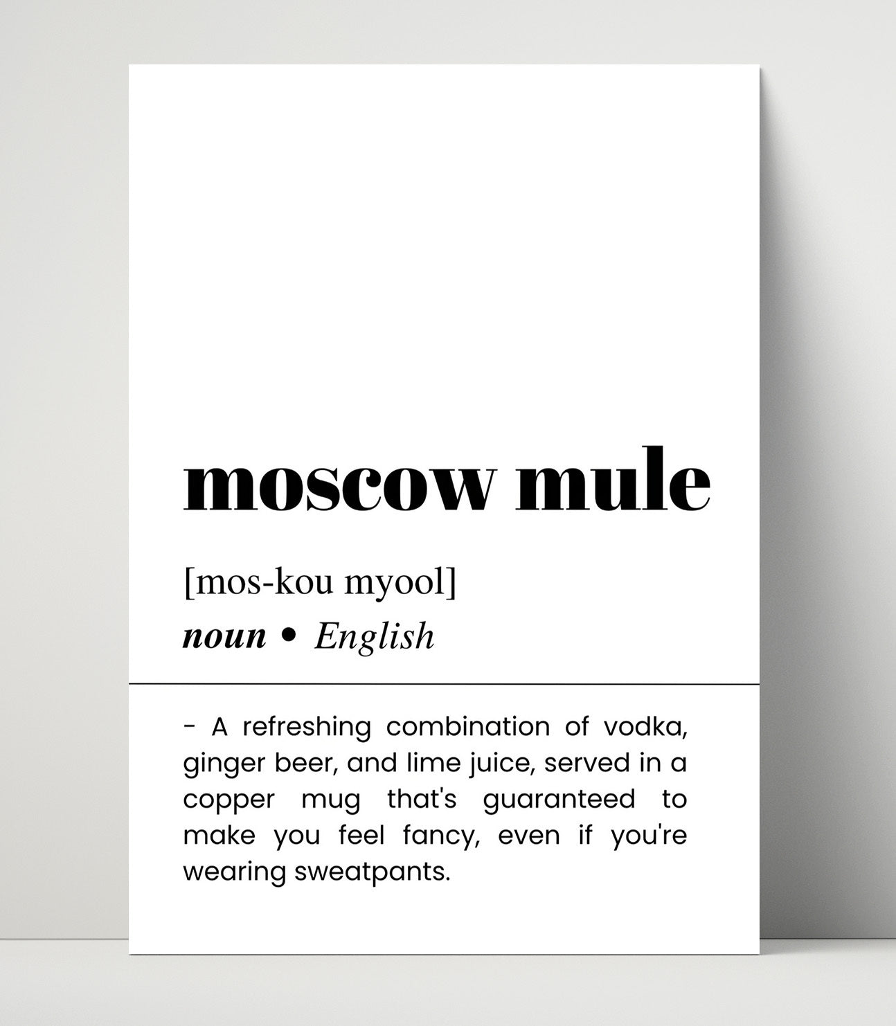 Moscow Mule - Copper Mug Classic - Unframed Print bar dictionary wall art