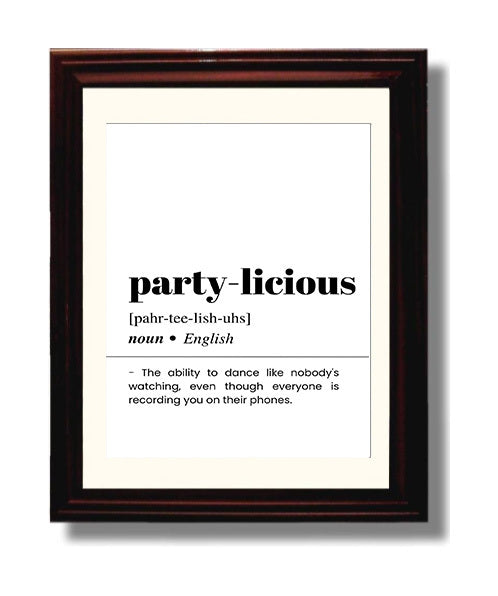 Party-Licious - Dance Like Nobody's Watching - Beveled Frame bar dictionary wall art