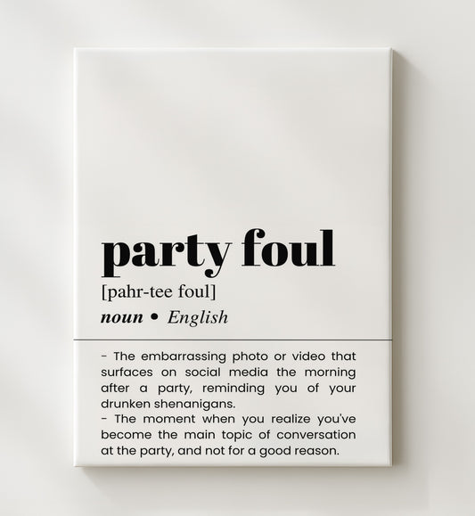 Party Foul - Embarrassing Morning-After - 20x24 Canvas