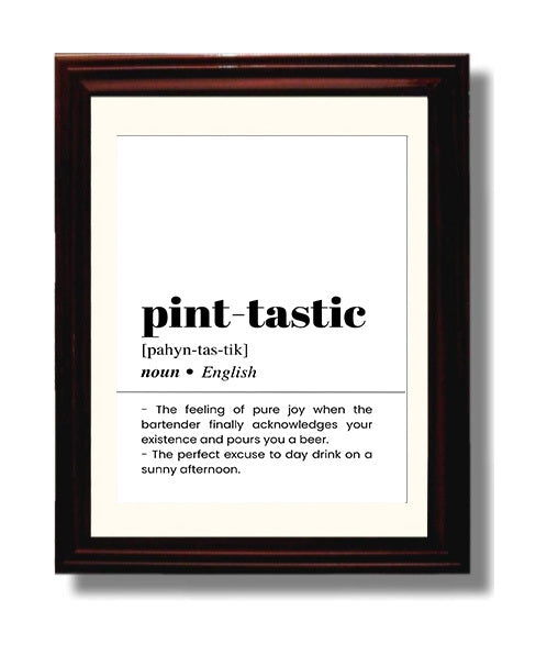 Pint-Tastic - Perfect Pint Joy - Beveled Frame bar dictionary wall art