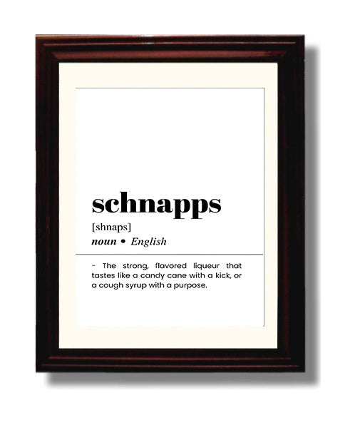 Schnapps - Candy Cane Kick - Beveled Frame bar dictionary wall art