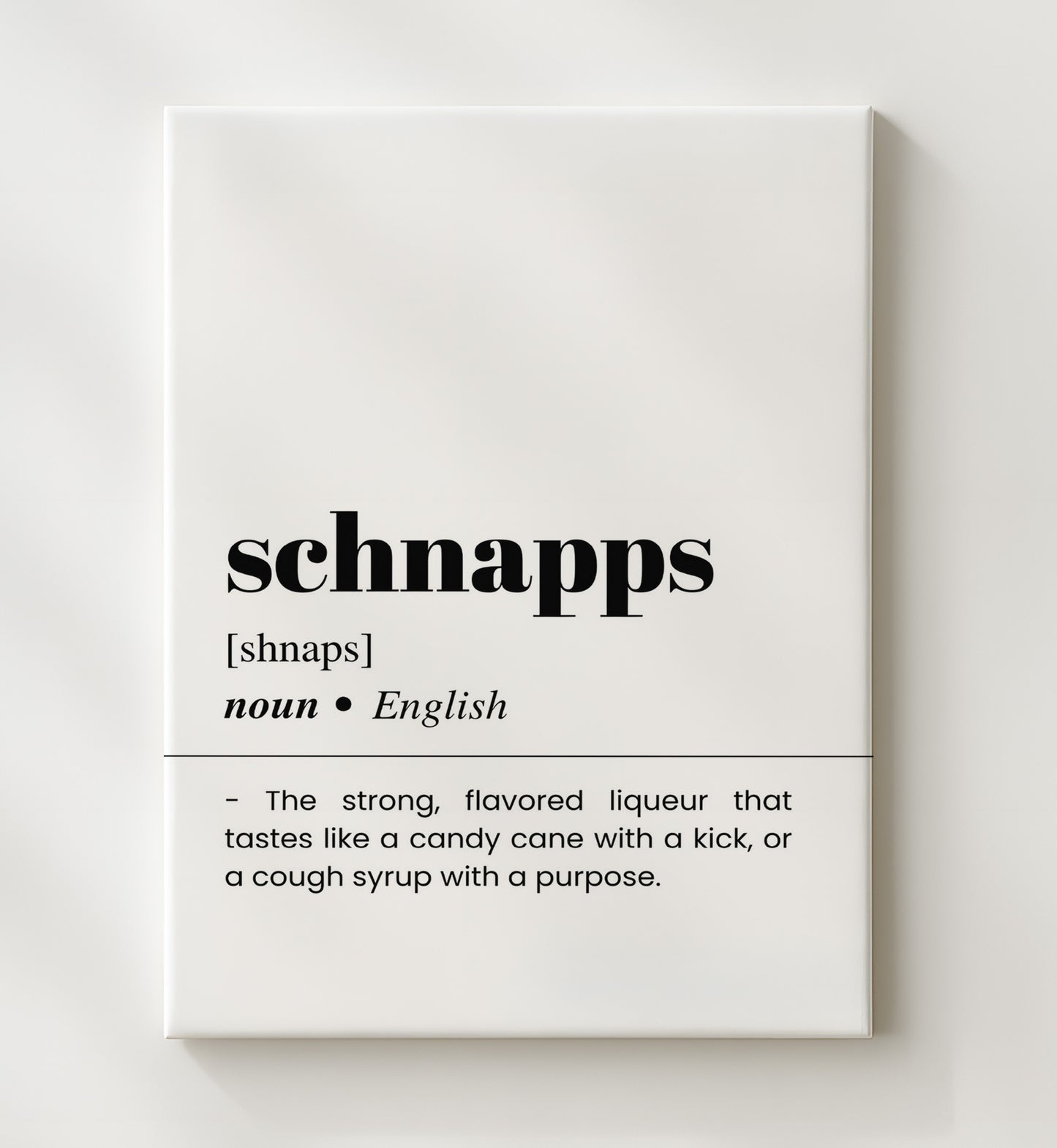 Schnapps - Candy Cane Kick - Canvas bar dictionary wall art