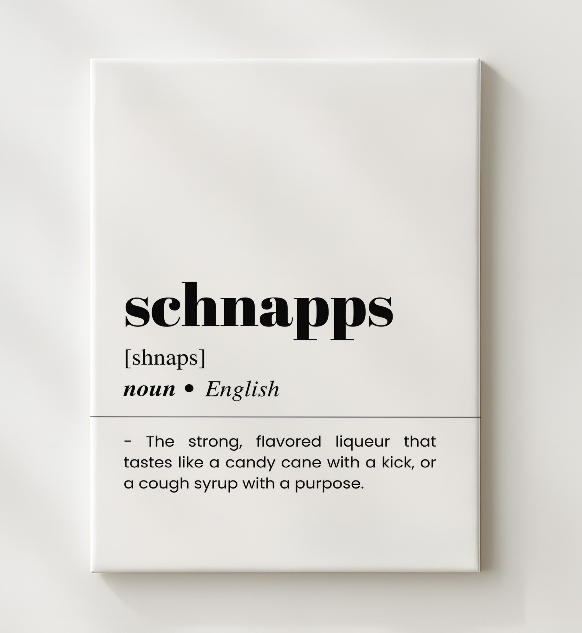 Schnapps - Candy Cane Kick - Canvas bar dictionary wall art