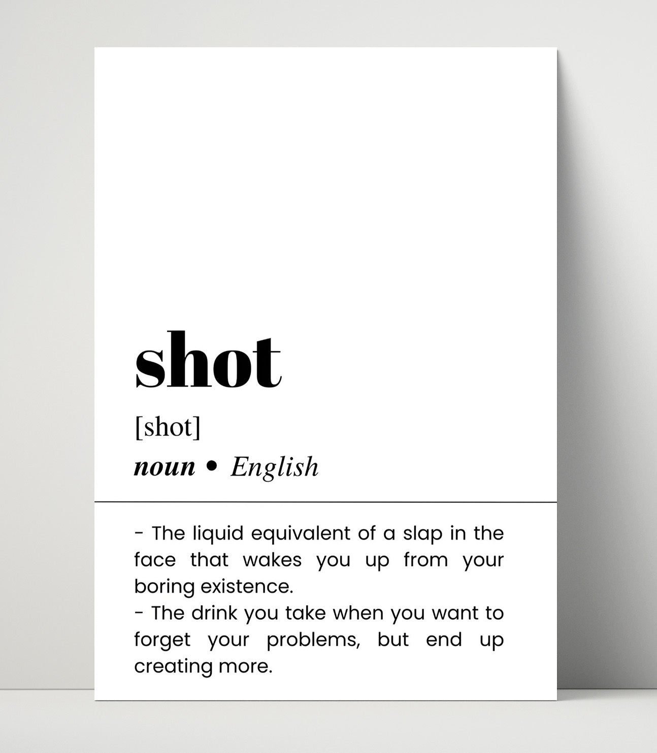 Shot - Liquor Serving - Unframed Print bar dictionary wall art