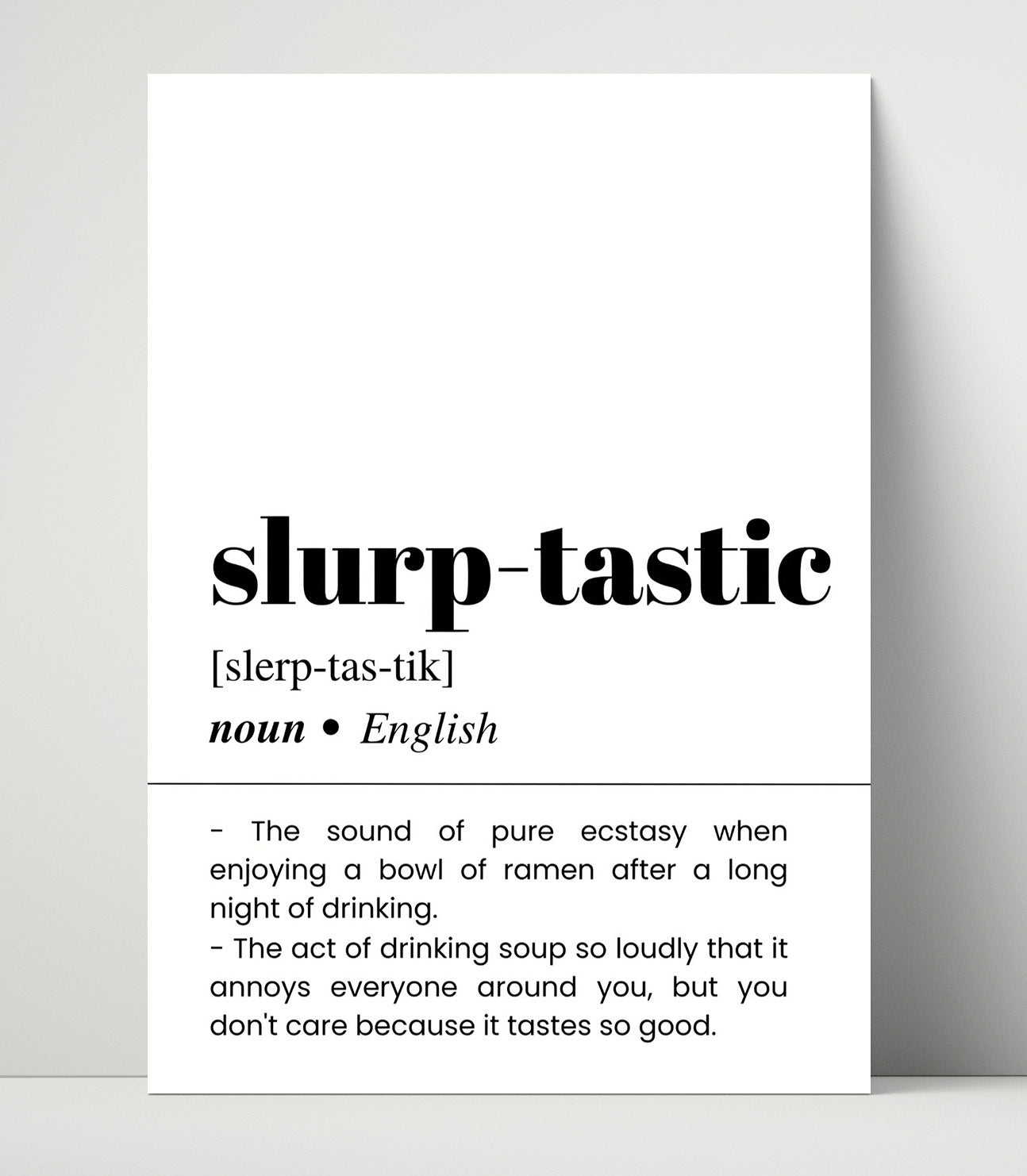 Slurp-Tastic - Ramen Recovery - Unframed Print bar dictionary wall art