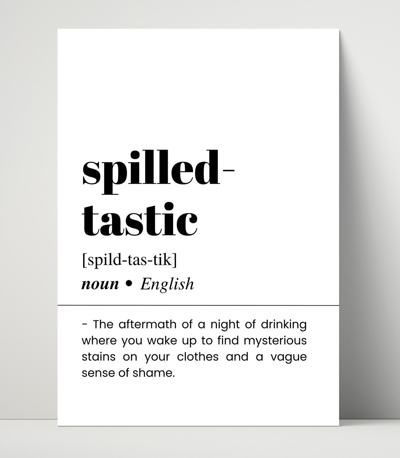 Spilled-Tastic - Morning-After - Unframed Print bar dictionary wall art