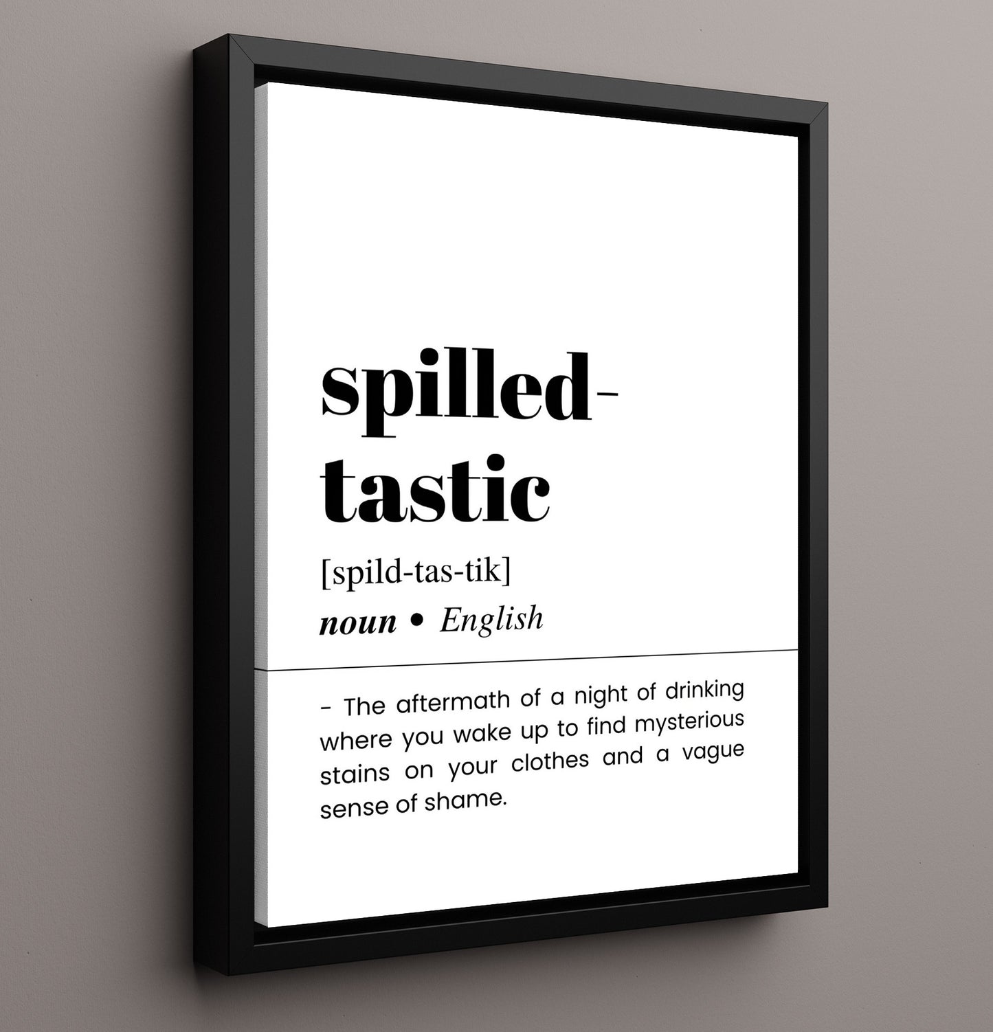 Spilled-Tastic - Morning-After - Framed Canvas bar dictionary wall art