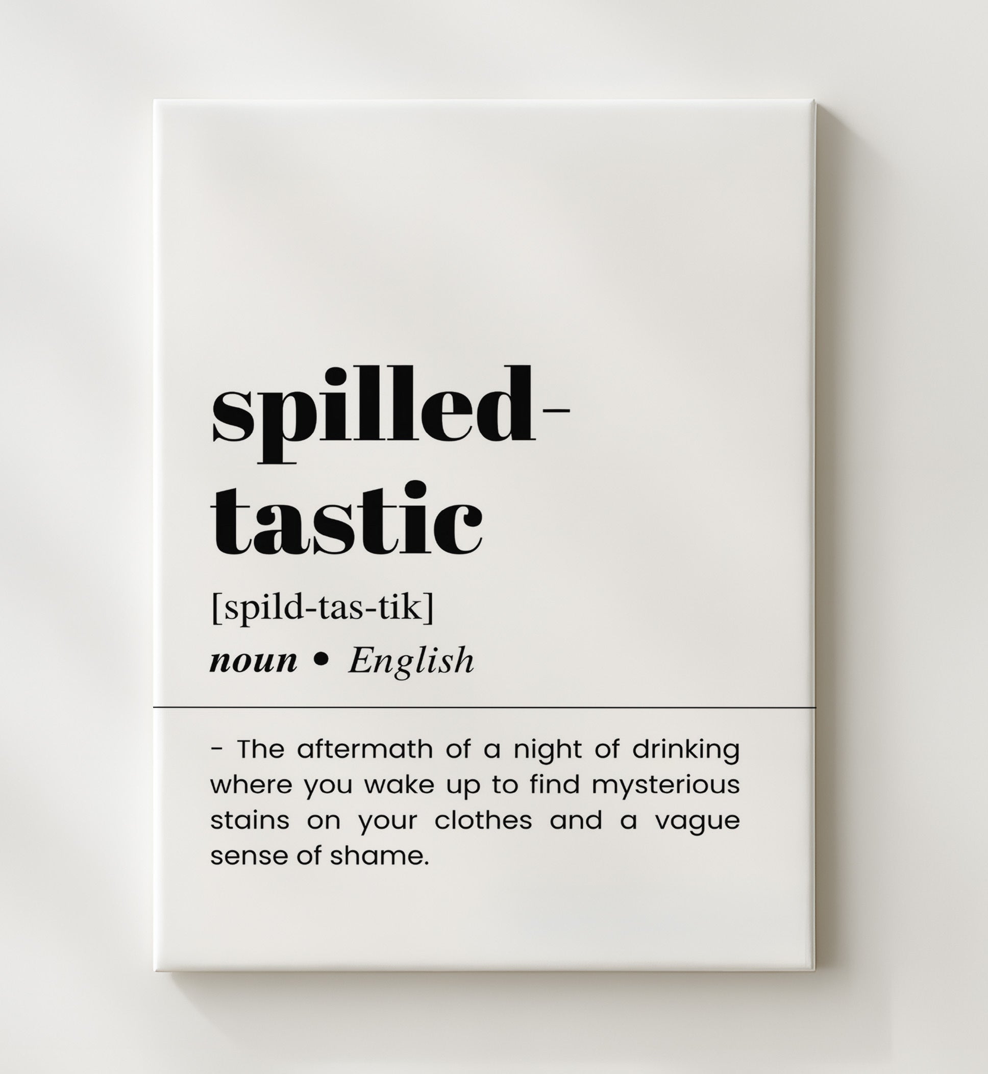 Spilled-Tastic - Morning-After - Canvas bar dictionary wall art