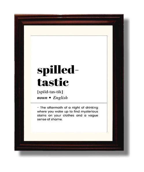 Spilled-Tastic - Morning-After - Beveled Frame bar dictionary wall art