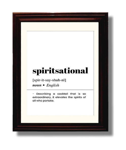 Spiritsational - Extraordinary Cocktail - Beveled Frame bar dictionary wall art