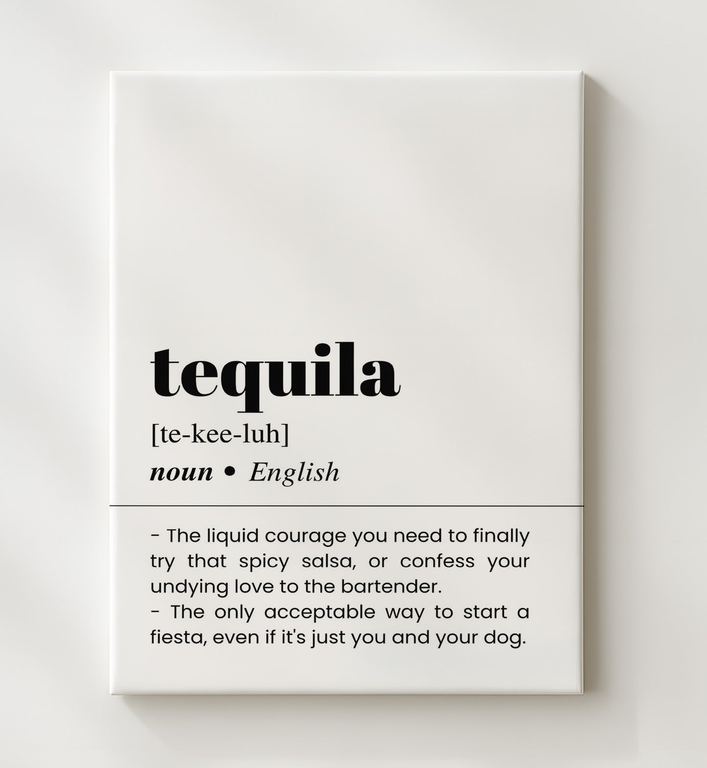 Tequila - Liquid Courage - Canvas bar dictionary wall art
