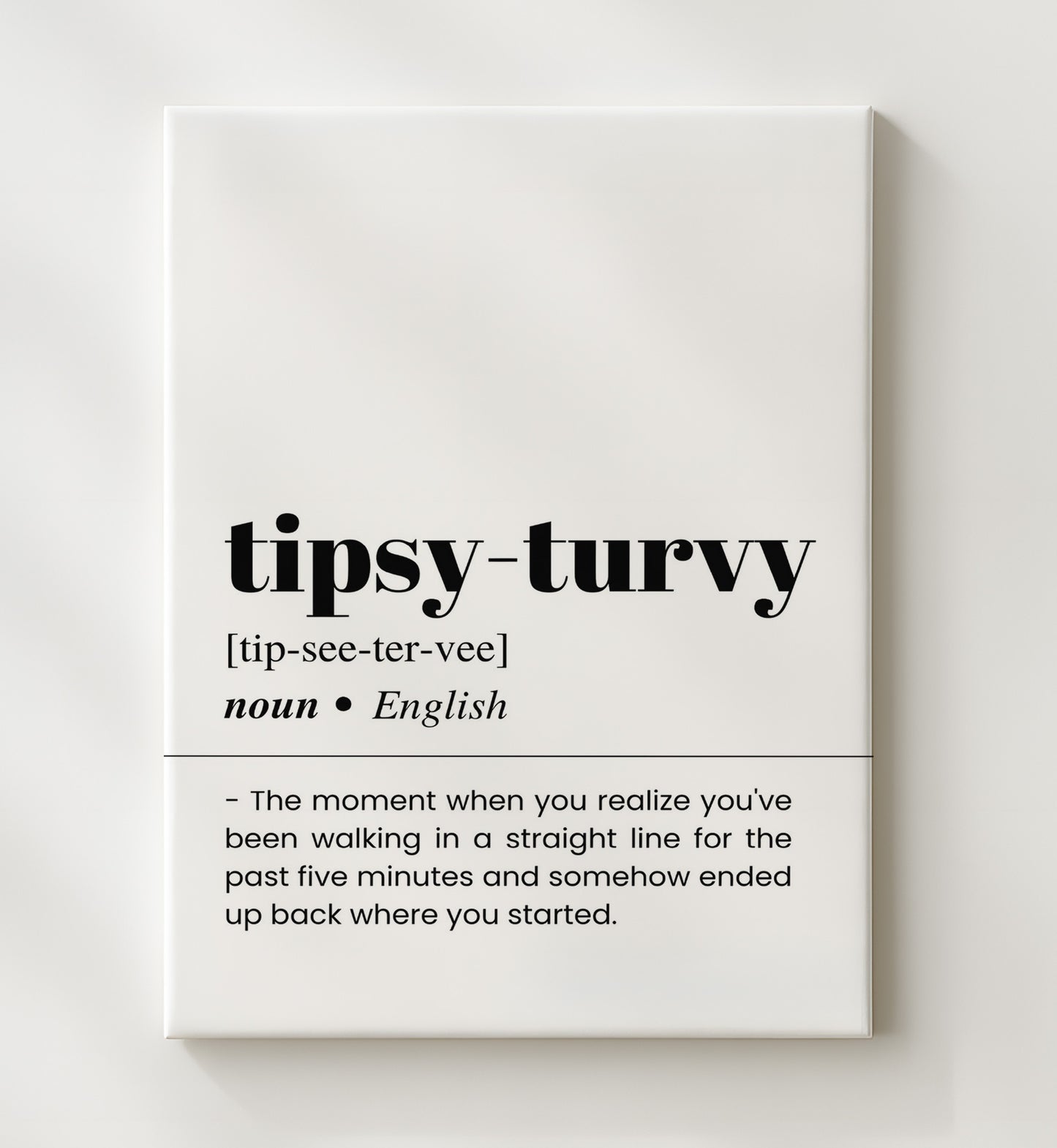 Tipsy Turvy - Drunken Adventure - Canvas bar dictionary wall art