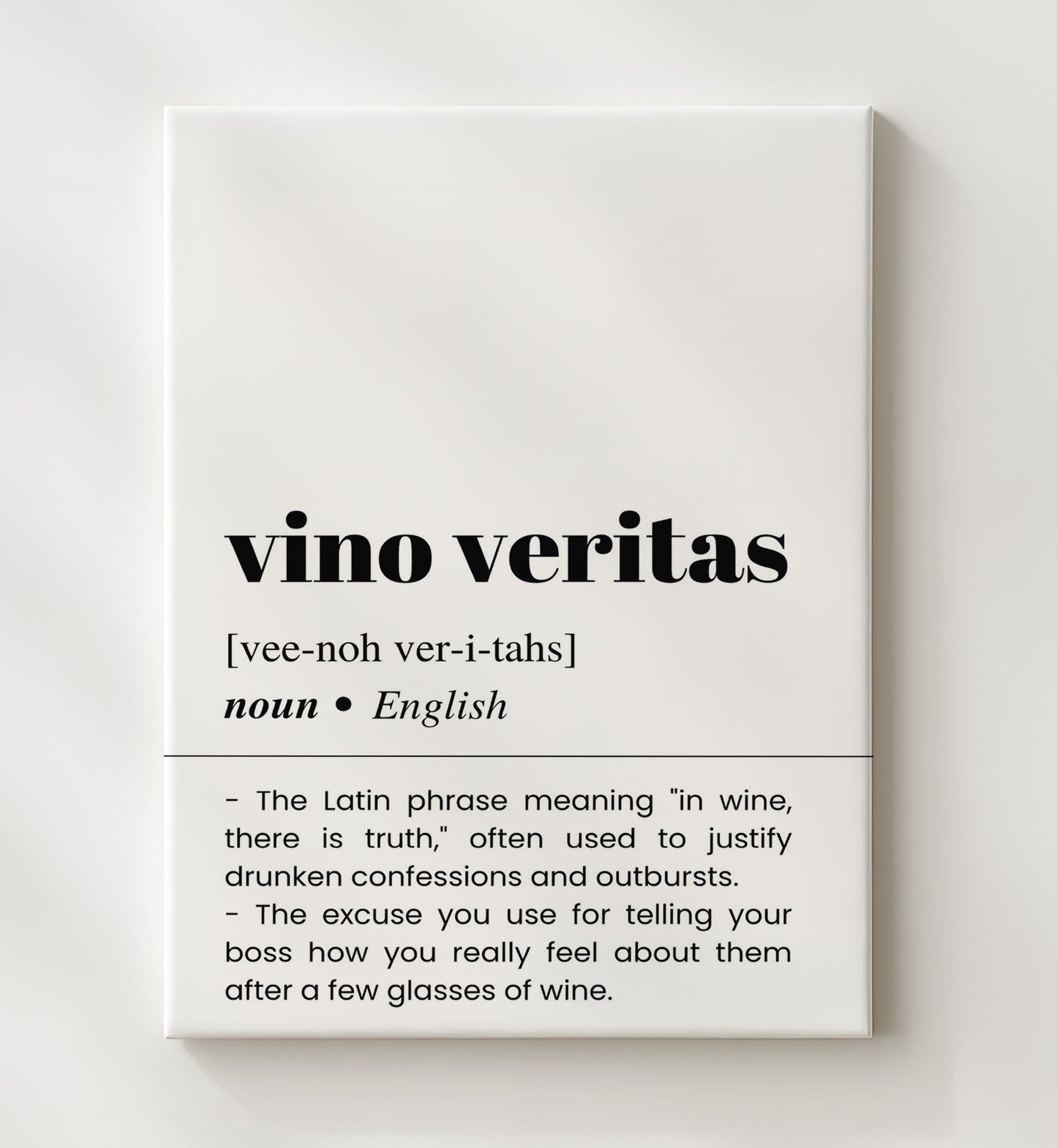 Vino Veritas - In Wine, There Is Truth - Canvas bar dictionary wall art