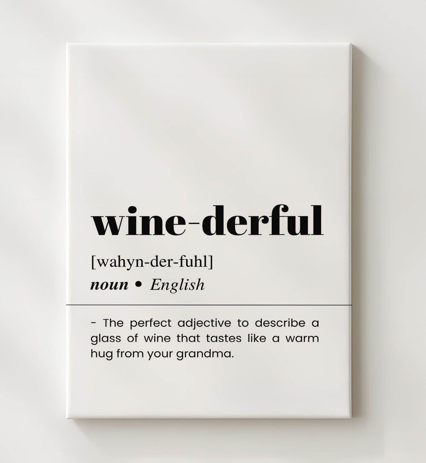 Bar Dictionary - Wine-Derful Warm Hug 16x20 Canvas Wall Art cocktail wall art print