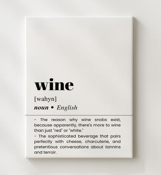 Wine - Sophisticated Pairing - Canvas bar dictionary wall art