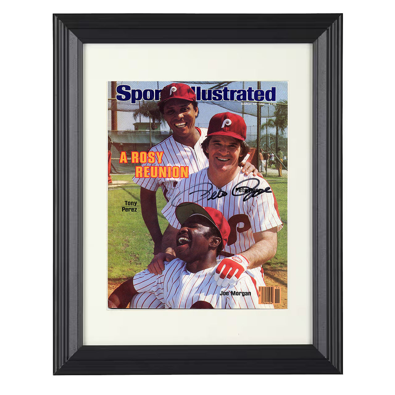1983 SI Cover Philadelphia Legends Rosy Reunion Spotlight 8x10 black beveled framed baseball wall art