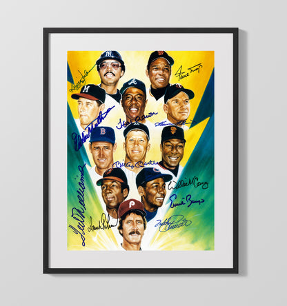 500 Home Run Club - Illustrated Composite 8x10 Canvas baseball wall art