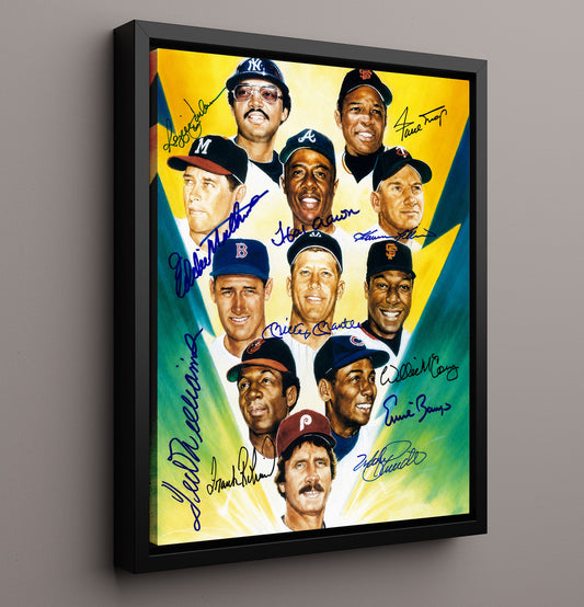 500 Home Run Club - Illustrated Composite 8x10 Framed Canvas baseball wall art