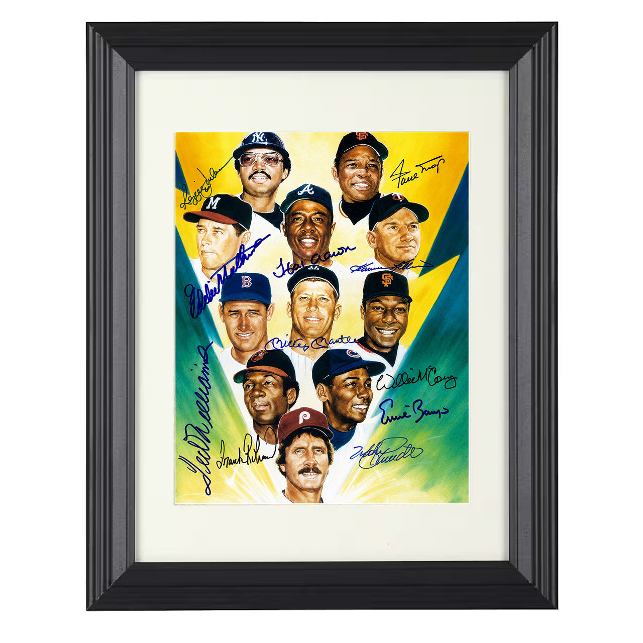500 Home Run Club - Illustrated Composite 8x10 black beveled framed baseball wall art