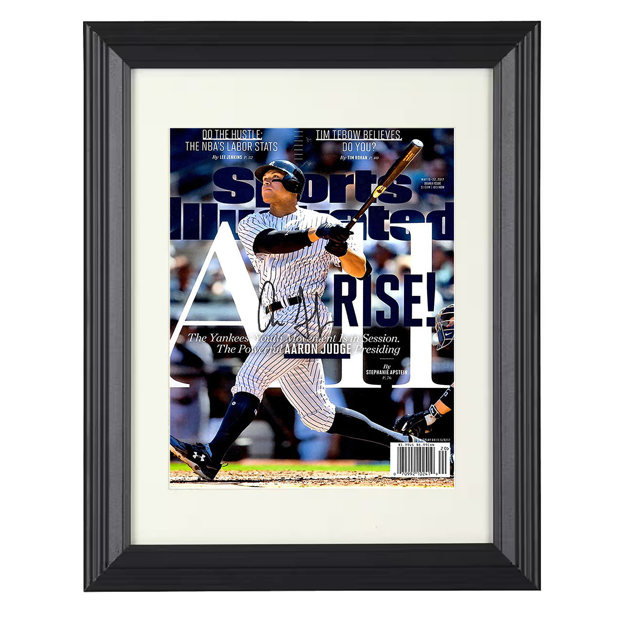 Aaron Judge - New York All Rise SI Cover 2017 8x10 black beveled framed baseball wall art