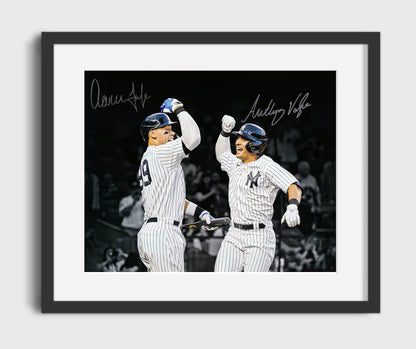 Aaron Judge and Anthony Volpe - Yankees Celebration 8x10 Canvas baseball wall art