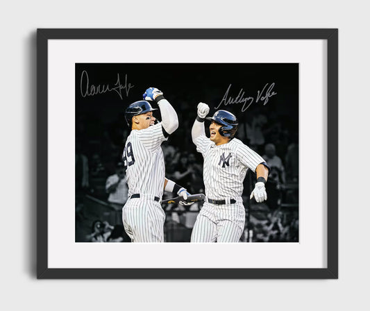 Aaron Judge and Anthony Volpe - Yankees Celebration 8x10 Canvas baseball wall art