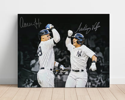 Aaron Judge and Anthony Volpe – Yankees Celebration - Baseball Wall Art