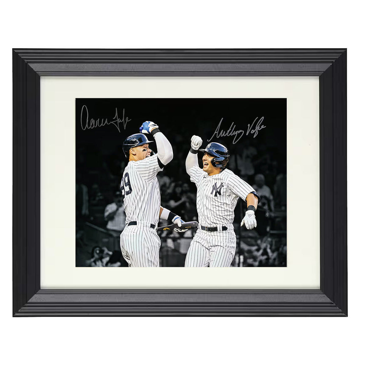 Aaron Judge and Anthony Volpe - Yankees Celebration 8x10 Beveled Frame baseball wall art