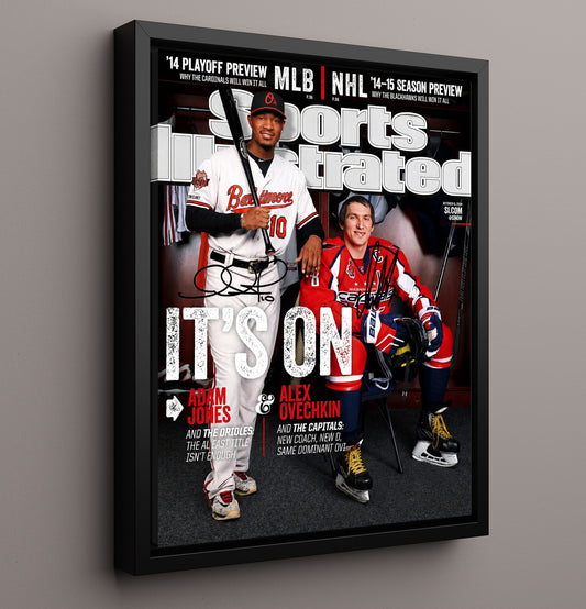 Adam Jones and Alex Ovechkin - cross-sport feature SI cover 2014 8x10 Framed Canvas baseball wall art