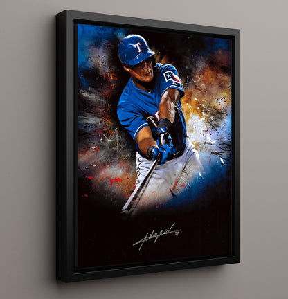 Adrian Beltre - follow-through batting pose 8x10 Framed Canvas baseball wall art
