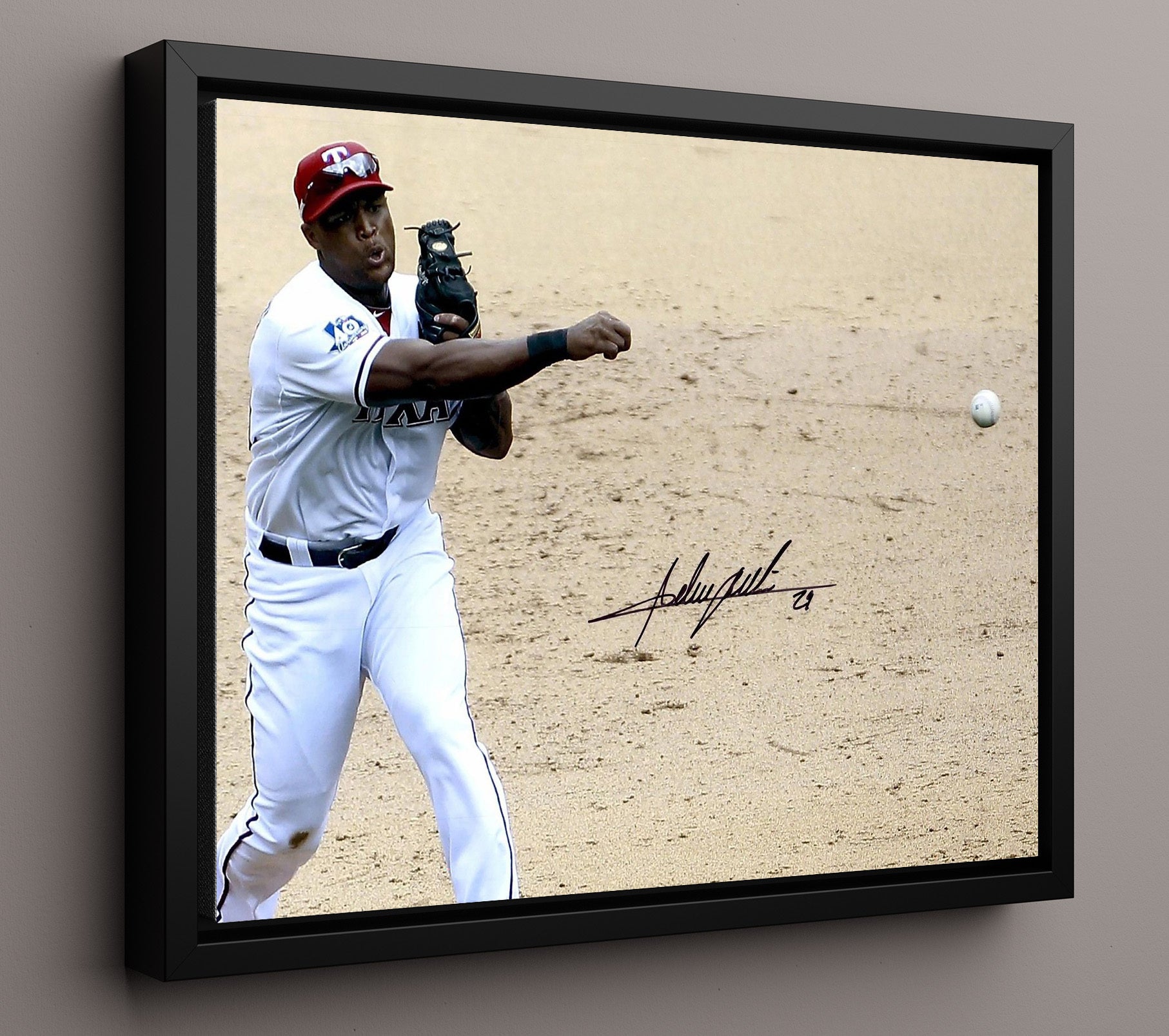 Adrian Gonzalez - Back - Angle Power Swing Baseball Wall Art 20x24 Canvas wall art print – Baseball Wall Art decor