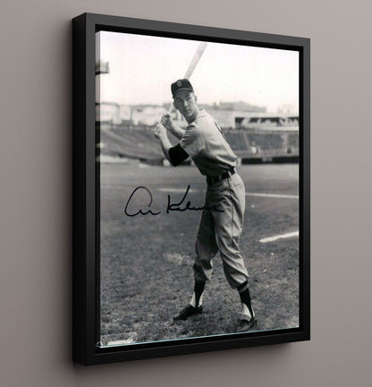 Al Kaline - Black and white full-length batting stance 8x10 Framed Canvas baseball wall art