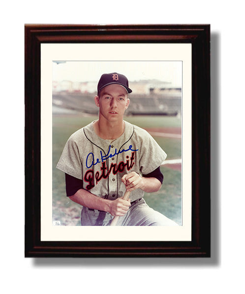Al Kaline - Kneeling bat pose color portrait Baseball Wall Art 8x10 Beveled Frame wall art print – Baseball Wall Art decor