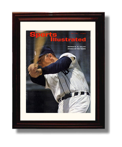 Al Kaline - SI Cover Spotlight Baseball Wall Art 8x10 Beveled Frame wall art print – Baseball Wall Art decor