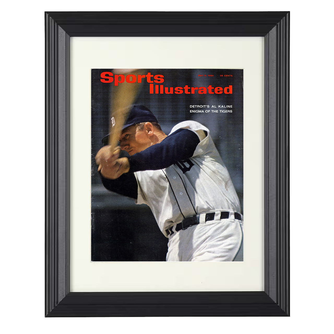 Al Kaline - SI Cover Spotlight 8x10 black beveled framed baseball wall art