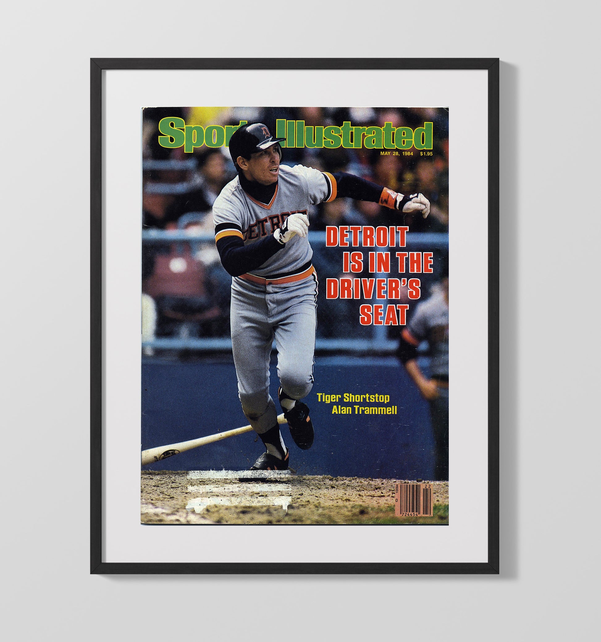 Alan Trammell - Batting Follow - Through 1984 SI Cover Baseball Wall Art 16x20 Gallery Frame wall art print – Baseball Wall Art decor