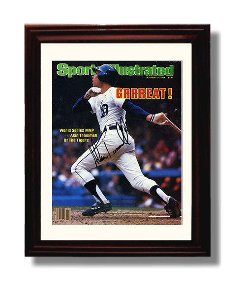 Alan Trammell - Series MVP swing SI cover 1984 Baseball Wall Art 8x10 Beveled Frame wall art print – Baseball Wall Art decor