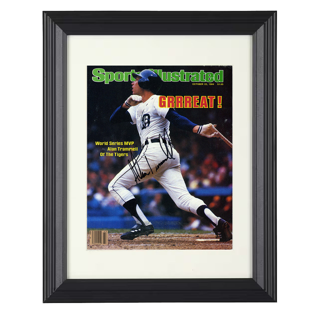 Alan Trammell - Series MVP swing SI cover 1984 8x10 black beveled framed baseball wall art