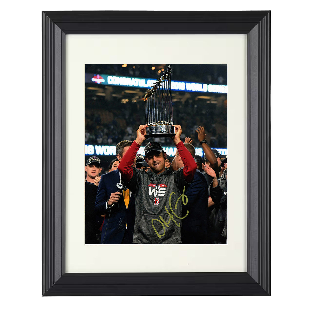 Alex Cora - Series championship celebration 2018 8x10 black beveled framed baseball wall art