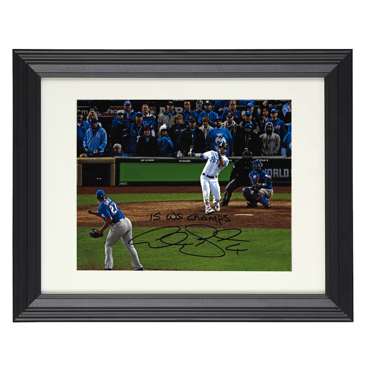 Alex Gordon - Series Championship Infield 8x10 black beveled framed baseball wall art