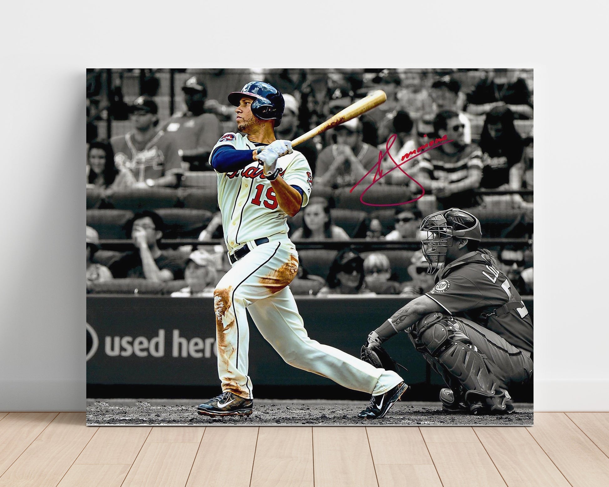 Andrelton Simmons - Defensive Throw in Motion Baseball Wall Art 16x20 Unframed Print wall art print – Baseball Wall Art decor