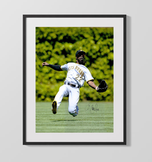 Andrew McCutchen - Leaping Catch in Center Field 8x10 Canvas baseball wall art