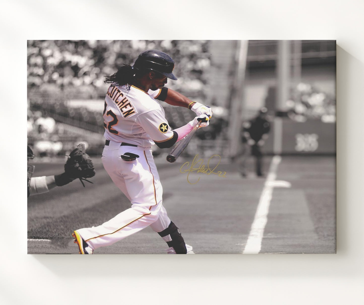 Andrew McCutchen - Pirates Power Swing Era Baseball Wall Art 20x24 Canvas wall art print – Baseball Wall Art decor