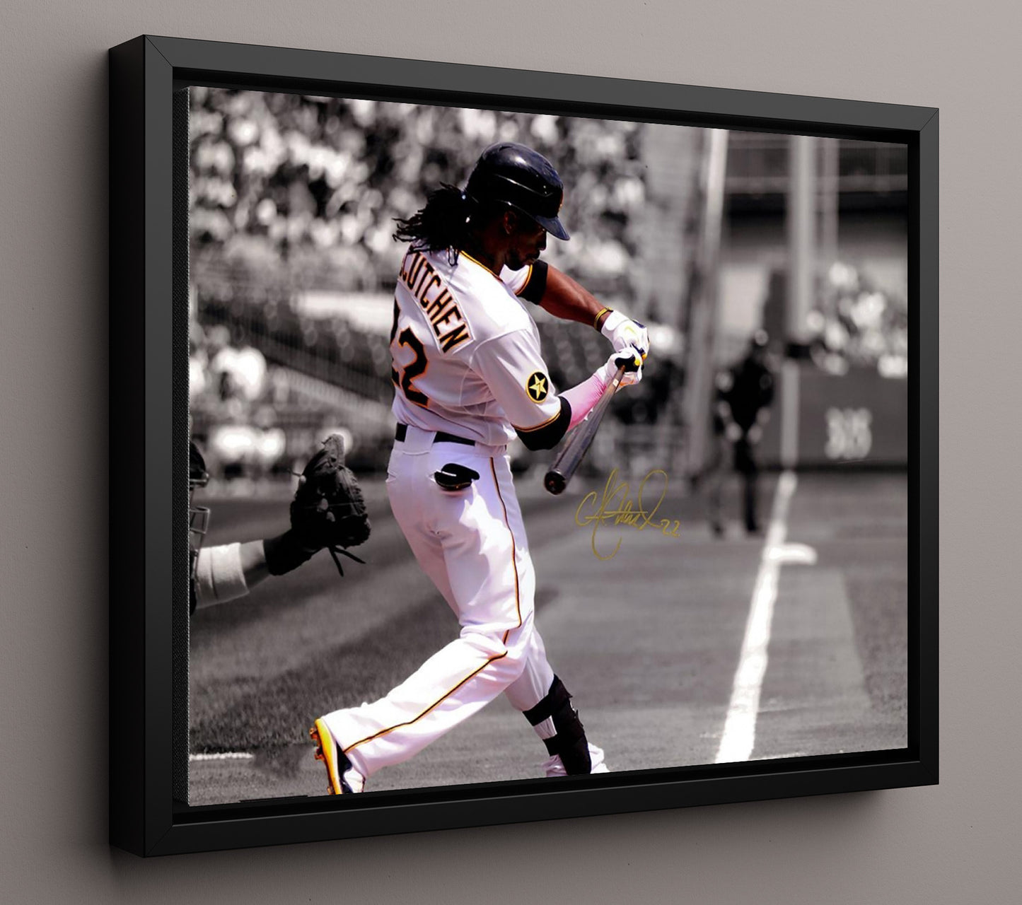 Andrew McCutchen - Pirates Power Swing Era Baseball Wall Art 16x20 Framed Canvas wall art print – Baseball Wall Art decor