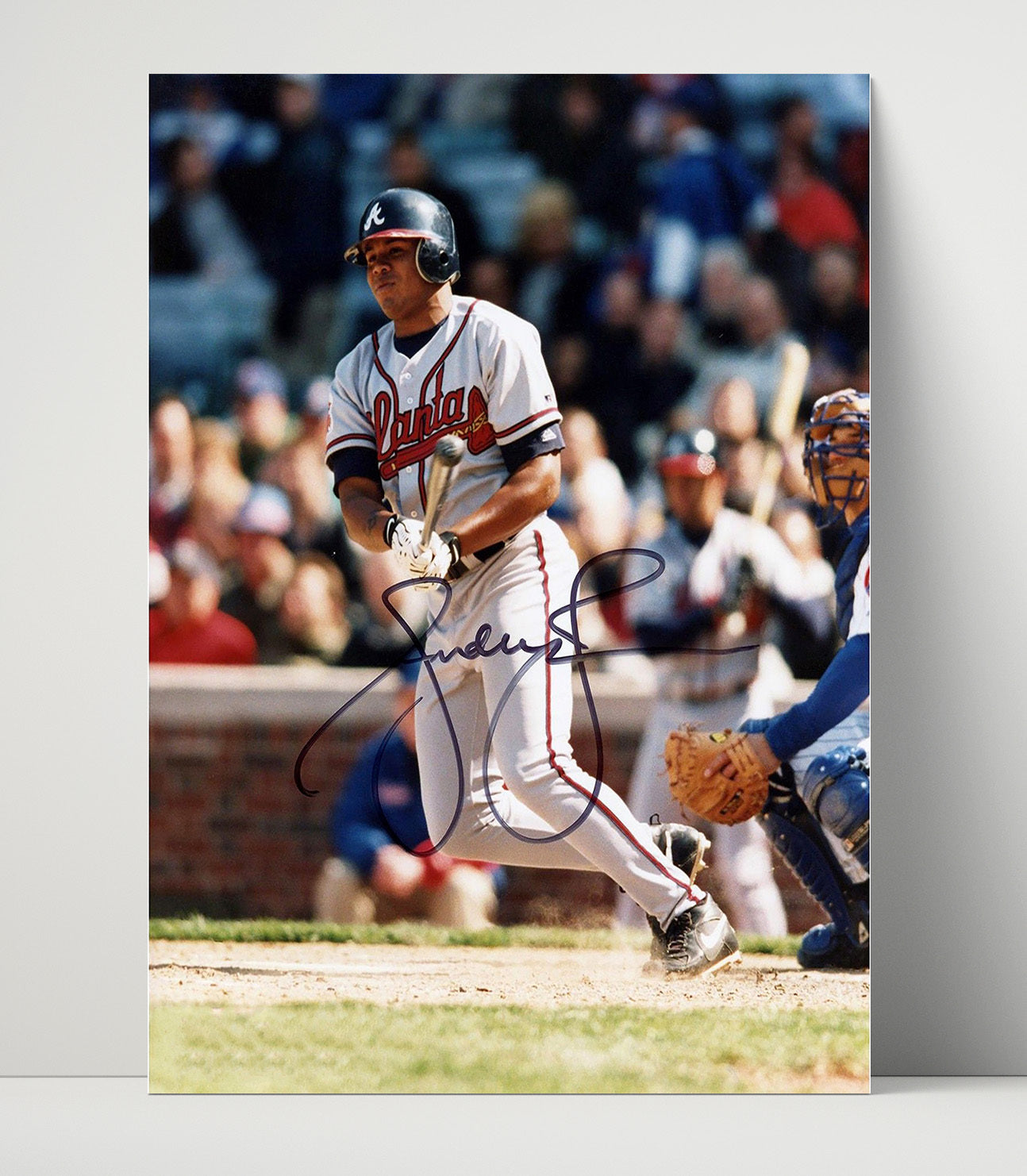 Andruw Jones - Braves Batting Action Signed Baseball Wall Art 16x20 Unframed Print wall art print – Baseball Wall Art decor