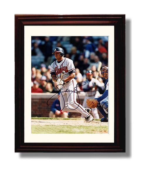 Andruw Jones - Braves Batting Action Signed Baseball Wall Art 8x10 Beveled Frame wall art print – Baseball Wall Art decor